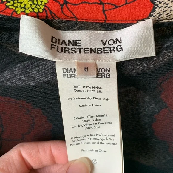 Diane Von Furstenburg single sleeve floral side tie ruched dress - Picture 2 of 9